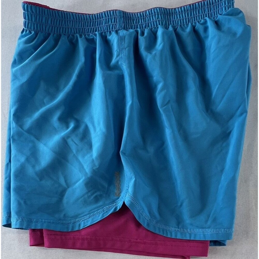 Reebok Womens 4" Inseam Aqua Pink Athletic Lined Athletic Running Shorts Size S